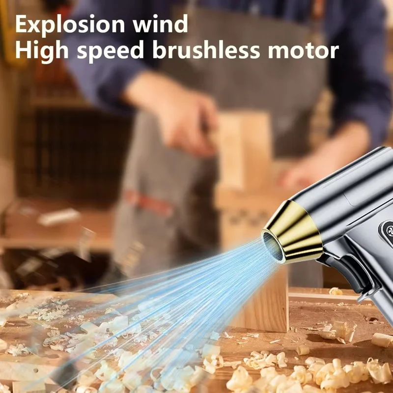 ST-8109 Portable Handheld Wireless Blower 3 Gears Adjustable High Power Car Home Dust Cleaner - Silver-Cellmalls