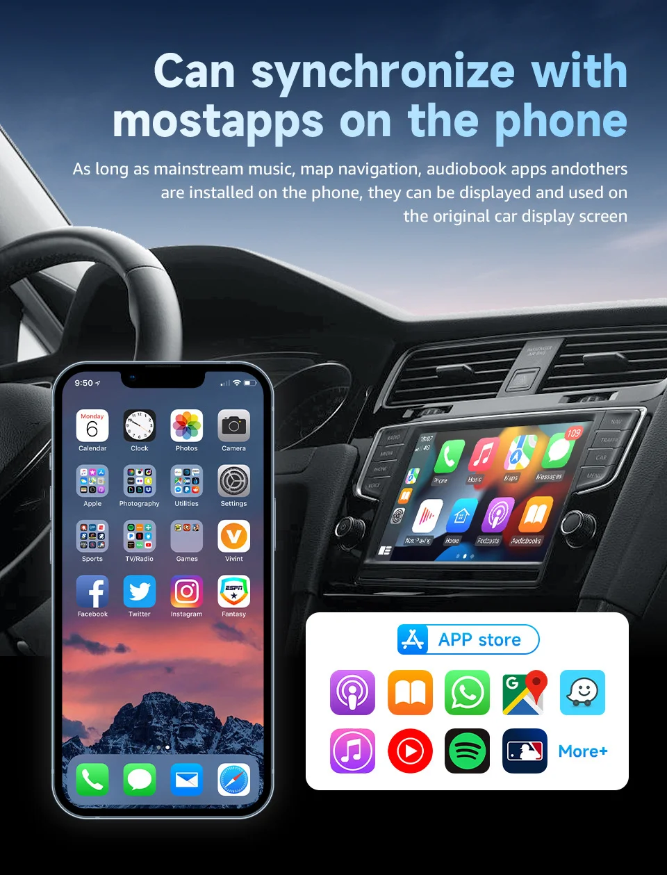 2-in-1 Carplay Android Auto USB Adapter OTA Upgrade Plug and Play Wired to Wireless Dongle Box-Cellmalls