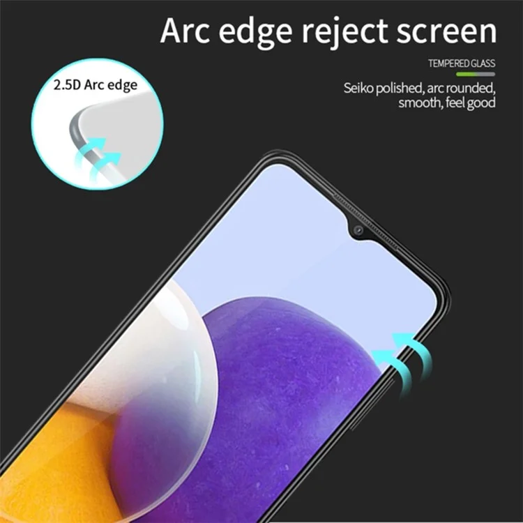 For Samsung Galaxy A25 5G (Global) (161.0 x 76.5 x 8.3mm) Silk Printing Tempered Glass Full Glue Phone Full Screen Protector-Cellmalls