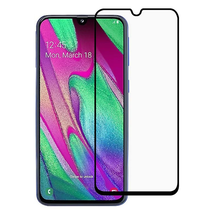 Shatter-proof Full Screen Coverage Silk Printing Tempered Glass Full Glue Protector for Samsung Galaxy A40s-Cellmalls