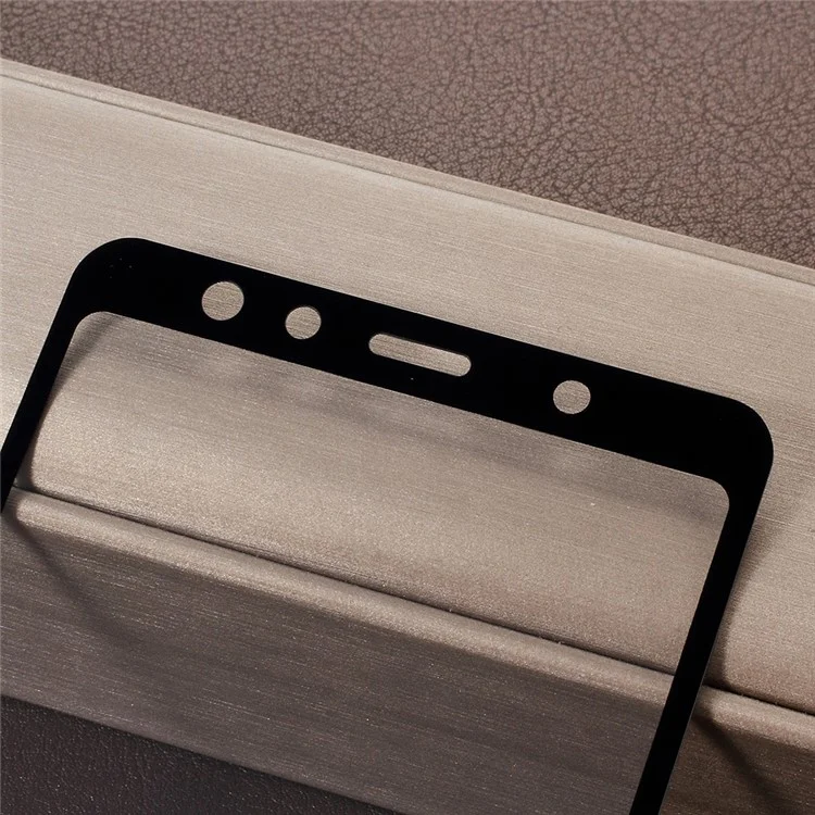 For Samsung Galaxy A7 (2018) Full Covering Silk Printing Tempered Glass Screen Shield Anti-explosion (Full Glue)-Cellmalls