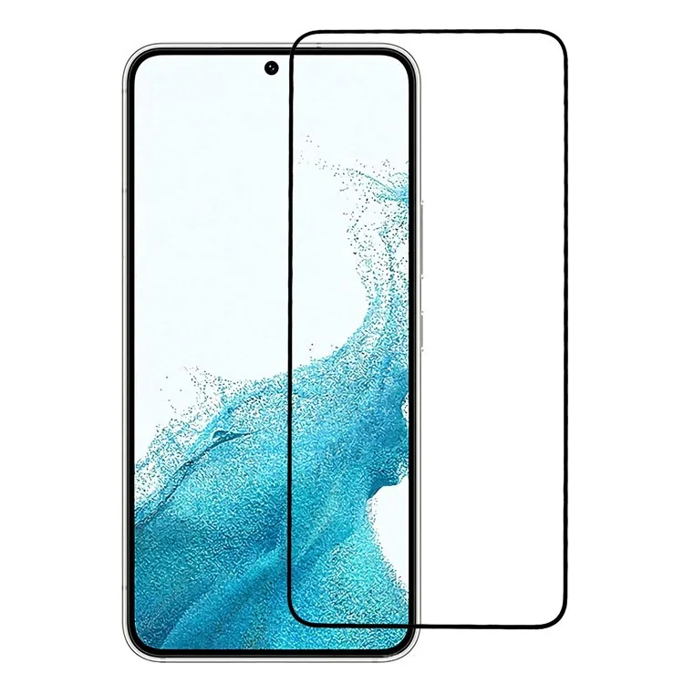 For Samsung Galaxy S22 5G / S23 0.18mm Ultra Thin Complete Covering Silk Printing Tempered Glass Film Full Glue HD Clear Screen Protector (Fingerprint Unlock Version)-Cellmalls