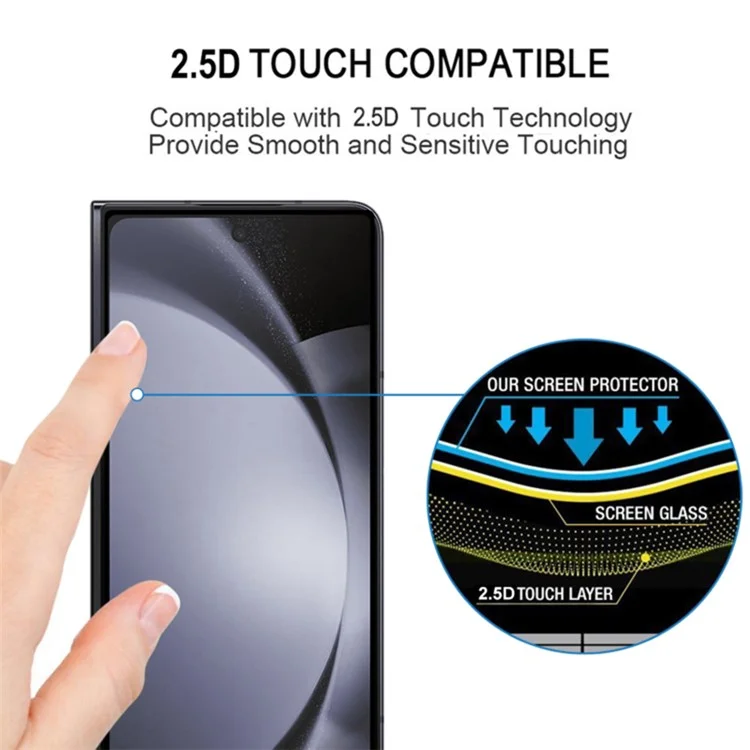 For Samsung Galaxy Z Fold6 5G Front Tempered Glass Screen Protector Full Cover Full Glue Silk Printing Clear Film-Cellmalls