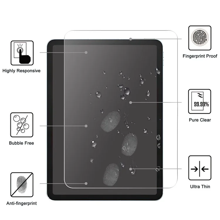 For iPad (2025) / 10.9 (2022) 2.5D Tempered Glass Screen Protector Full Cover Anti-Explosion HD Clear 9H Hardness Film-Cellmalls