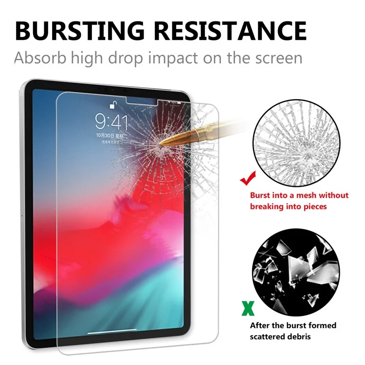 For iPad Pro 12.9 (2022)(2021)(2020)(2018) 9H 0.25mm Arc Edge Film Full Screen Coverage Tempered Glass Protector-Cellmalls