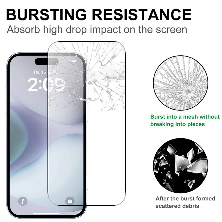 For iPhone 16 Pro Max Screen Protector 2.5D Arc Edge Tempered Glass Phone Screen Film-Cellmalls