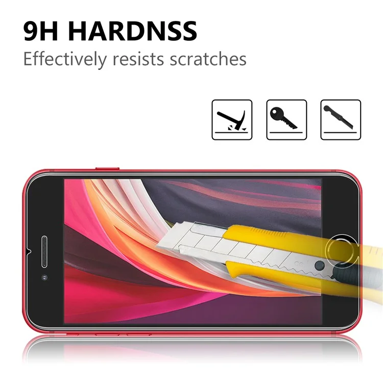 For iPhone 7 / 8 / SE (2020) / SE (2022) 4.7 inch 2.5D Arc Edge 9H Hardness Anti-explosion Dustproof Tempered Glass Screen Film-Cellmalls