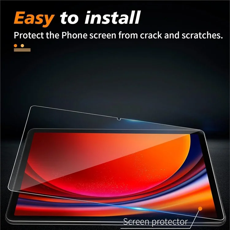 For Samsung Galaxy Tab S11 / S10 Lite / S10 FE / S9 FE Tempered Glass Screen Protector 2.5D Straight Edge Film-Cellmalls