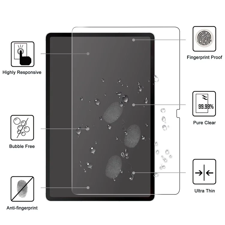 For Samsung Galaxy Tab S10 FE+ Tempered Glass Screen Protector 2.5D Straight Edge Screen Film-Cellmalls