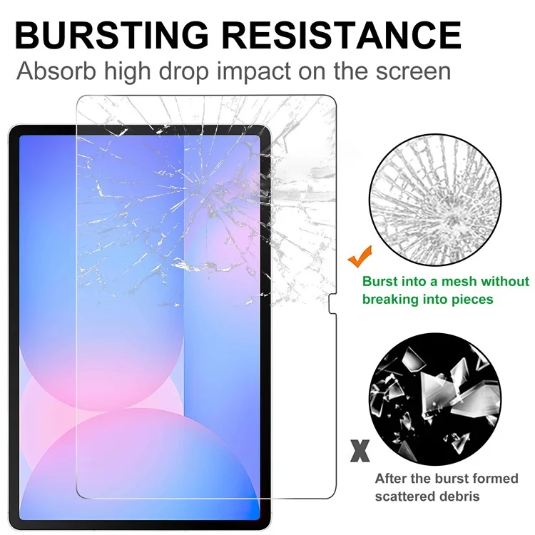For Samsung Galaxy Tab S10 FE+ Tempered Glass Screen Protector 2.5D Straight Edge Screen Film-Cellmalls