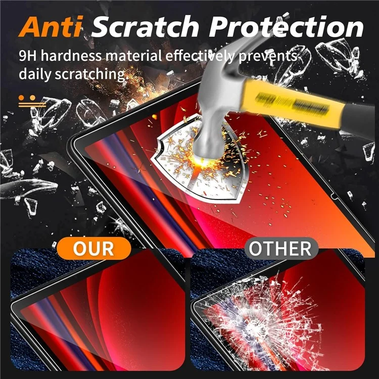 For Samsung Galaxy Tab S11 / S10 Lite / S10 FE / S9 FE Tempered Glass Screen Protector 2.5D Straight Edge Film-Cellmalls