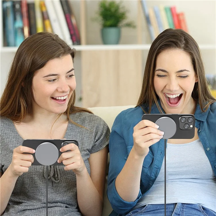 YF-M5C For iPhone 12-16 Series Qi2 Charging Pad Aluminum Alloy 15W Magnetic Wireless Charger - Black-Cellmalls