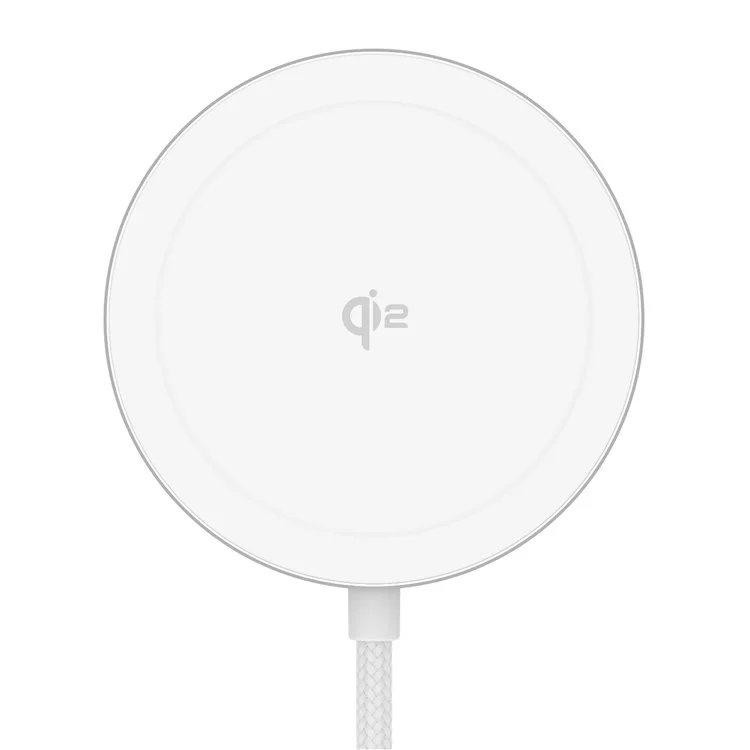 YF-M5C For iPhone 12-16 Series Qi2 Charging Pad Aluminum Alloy 15W Magnetic Wireless Charger - White-Cellmalls