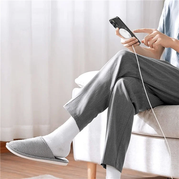 YF-M5C For iPhone 12-16 Series Qi2 Charging Pad Aluminum Alloy 15W Magnetic Wireless Charger - White-Cellmalls