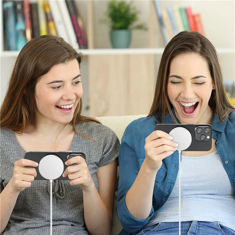 YF-M5C For iPhone 12-16 Series Qi2 Charging Pad Aluminum Alloy 15W Magnetic Wireless Charger - White-Cellmalls