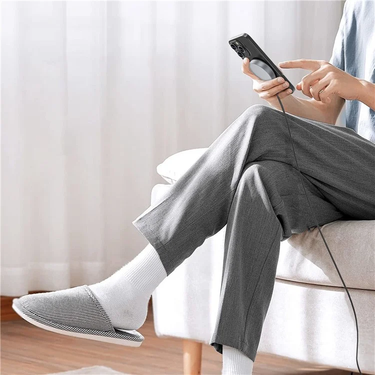 YF-M5C For iPhone 12-16 Series Qi2 Charging Pad Aluminum Alloy 15W Magnetic Wireless Charger - Black-Cellmalls