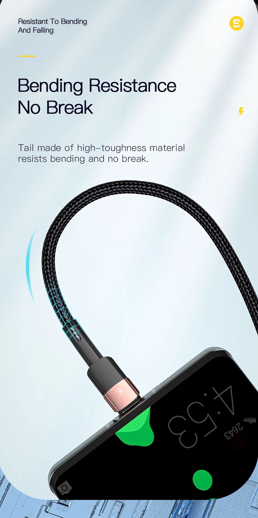 ESSAGER 1m 6A Fast Charging USB to Type C Charge Cord 480Mbps Transmission Cable - Blue-Cellmalls