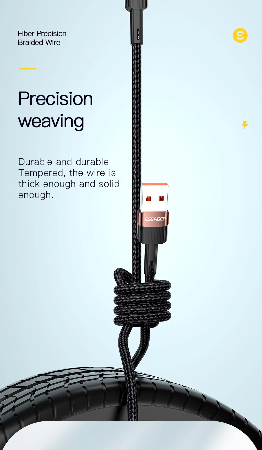 ESSAGER 1m 6A Fast Charging USB to Type C Charge Cord 480Mbps Transmission Cable - Blue-Cellmalls