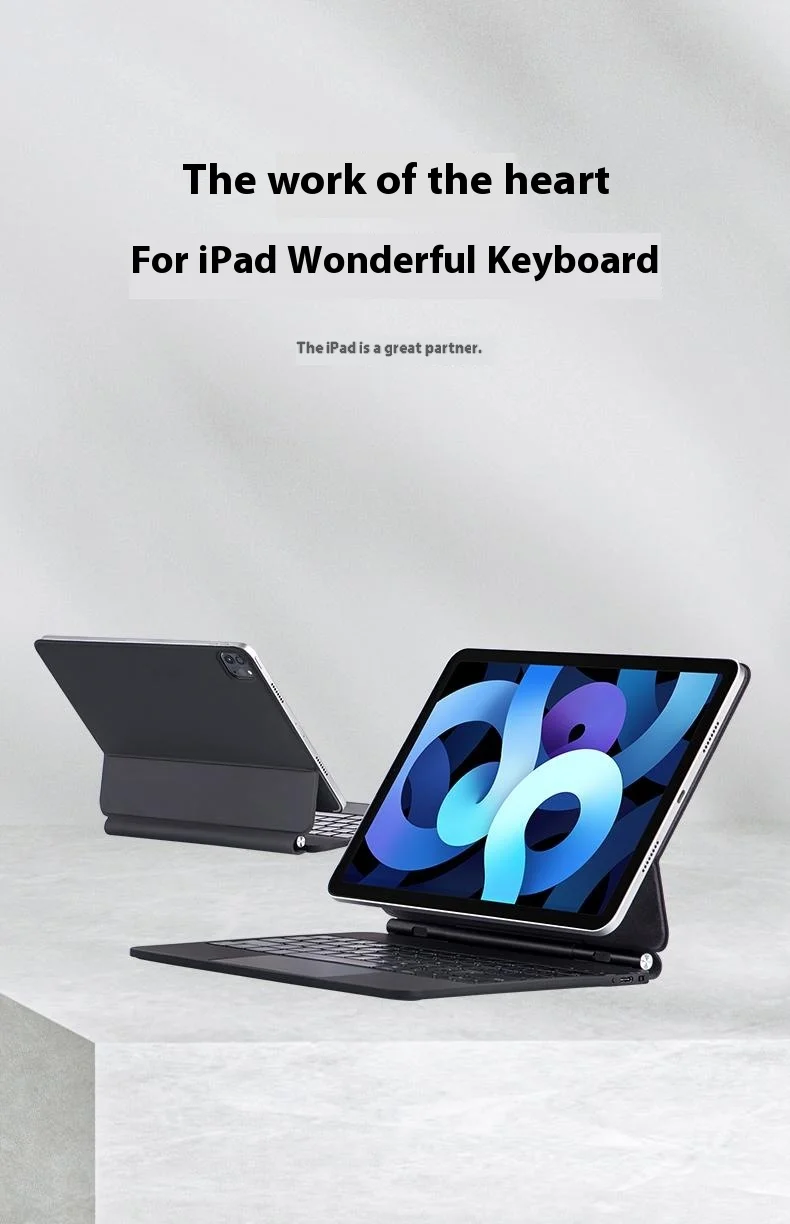 X7 Bluetooth-Compatible Keyboard for iPad Air 11 (2025) / (2024) / Air (2022) / (2020) / Pro 11 (2022) / (2021) / (2020) / (2018) Leather Case - White-Cellmalls