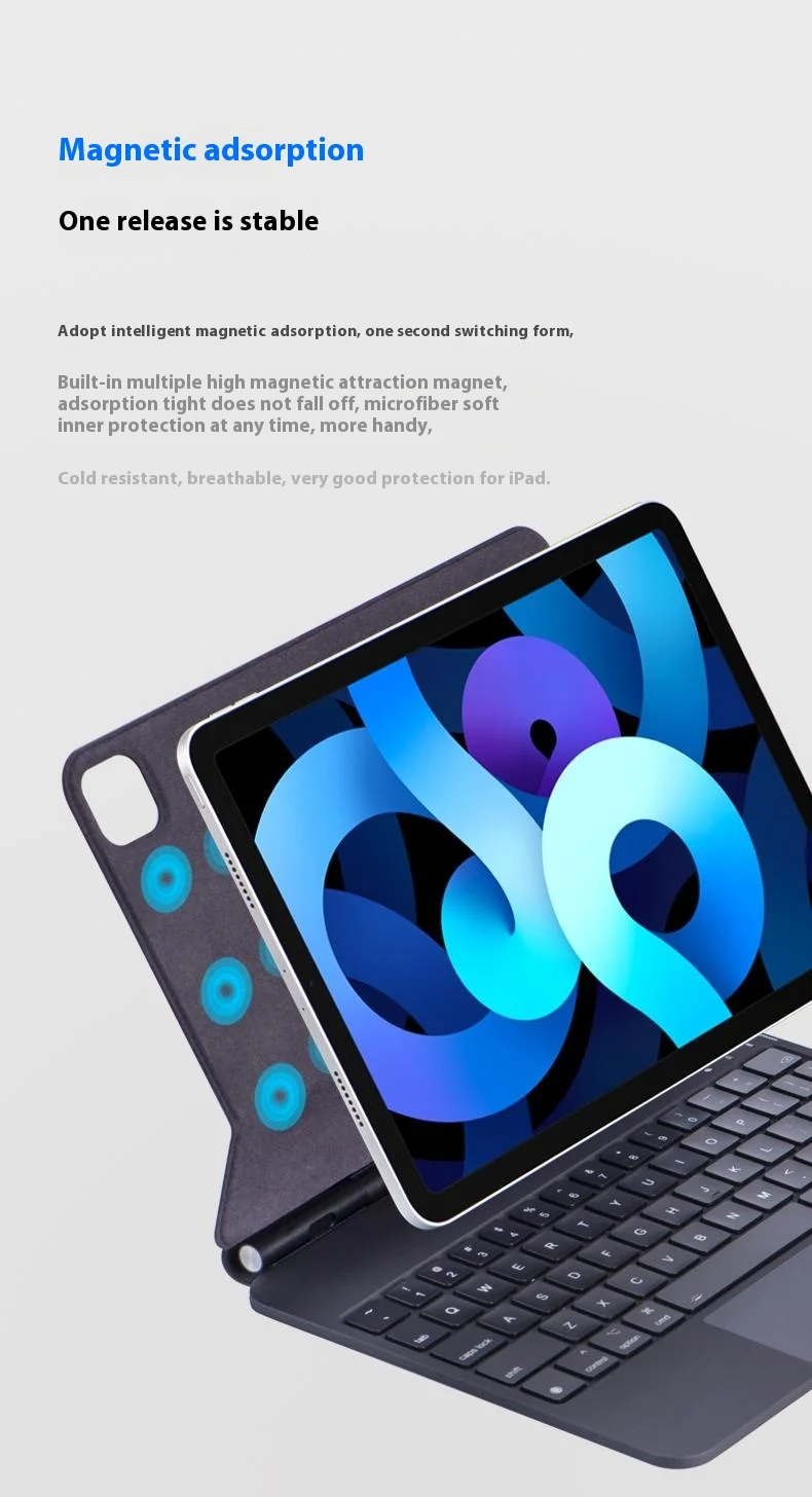 X7 Bluetooth-Compatible Keyboard for iPad Air 11 (2025) / (2024) / Air (2022) / (2020) / Pro 11 (2022) / (2021) / (2020) / (2018) Leather Case - White-Cellmalls