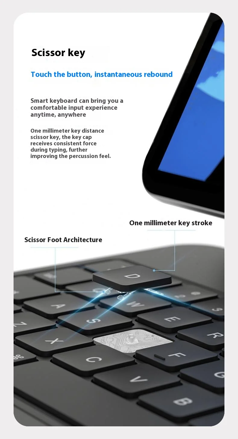 X7 Bluetooth-Compatible Keyboard for iPad Air 11 (2025) / (2024) / Air (2022) / (2020) / Pro 11 (2022) / (2021) / (2020) / (2018) Leather Case - White-Cellmalls