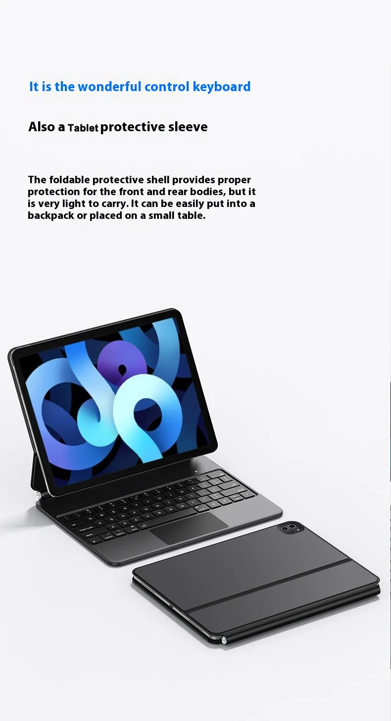 X7 Bluetooth-Compatible Keyboard for iPad Air 11 (2025) / (2024) / Air (2022) / (2020) / Pro 11 (2022) / (2021) / (2020) / (2018) Leather Case - White-Cellmalls