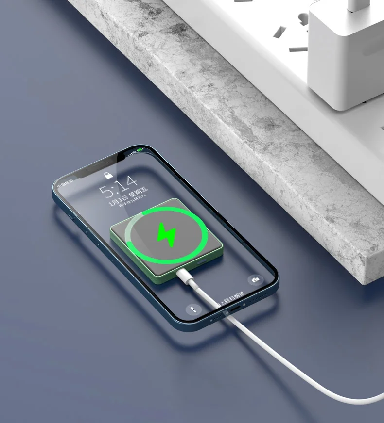 E30 10000mAh Magnetic Power Bank 15W Wireless Charging PD + QC 20W External Battery Pack Phone Charger - Green-Cellmalls