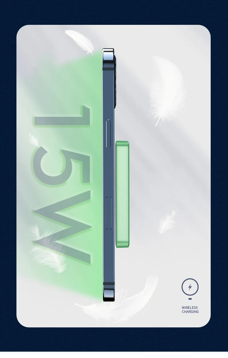 E30 10000mAh Magnetic Power Bank 15W Wireless Charging PD + QC 20W External Battery Pack Phone Charger - Green-Cellmalls