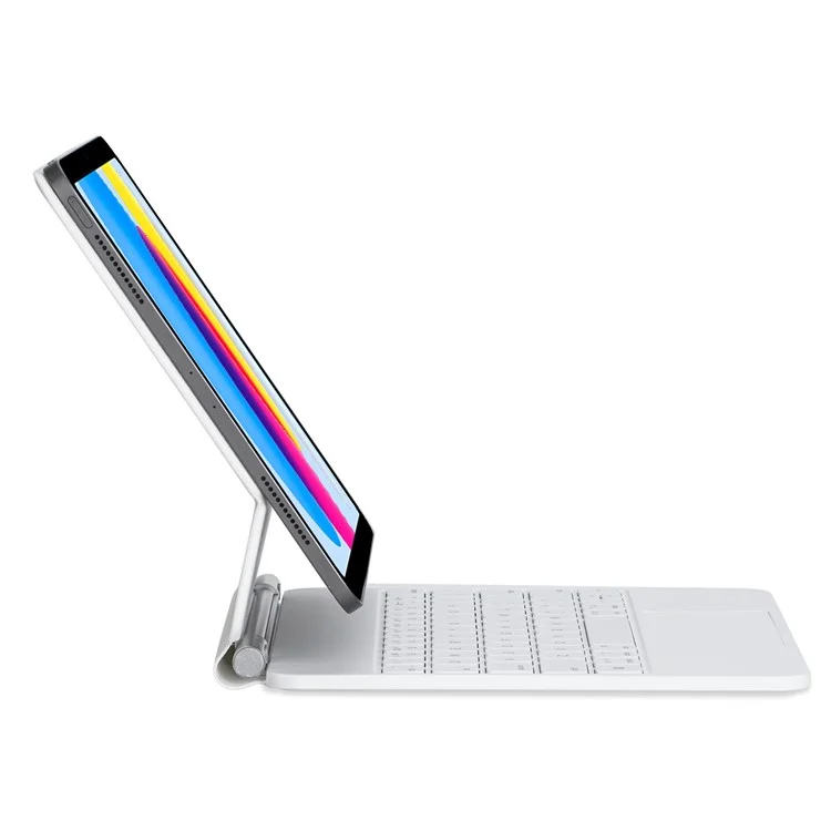P10 For iPad (2025) / 10.9 (2022) Touchpad Wireless Bluetooth-Compatible Keyboard Support Stand Case - White-Cellmalls