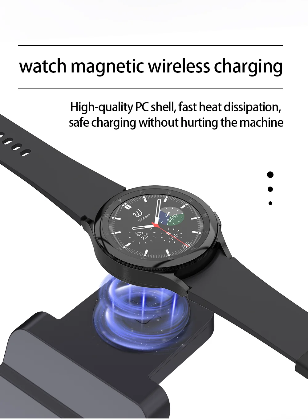 B-20A 3 in 1 Wireless Charger for Samsung Watch 3 / 4 / 5 / 6 / 7 /  Phone / Earphones Wireless Charging Stand - Black-Cellmalls