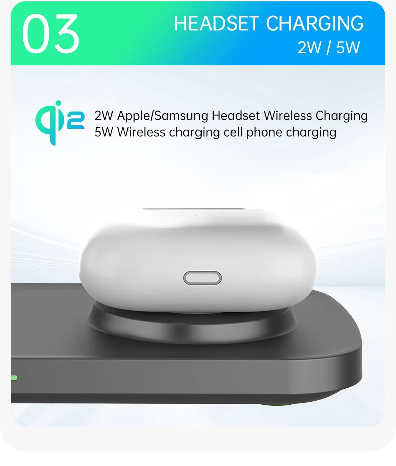 T255 Qi2 15W Magnetic Wireless Charger Watch Earphone Cellphone 3 in 1 Desktop Charging Stand - Black-Cellmalls
