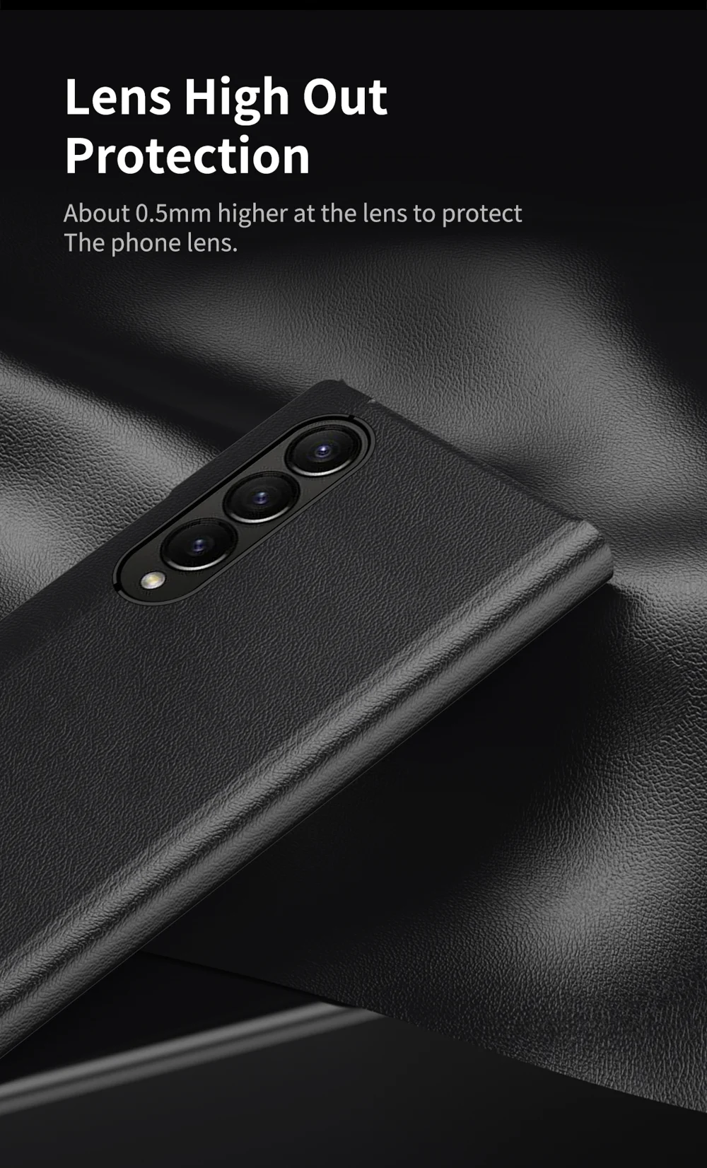 For Samsung Galaxy Z Fold4 5G Case Leather Phone Cover with View Window Card Slot - Sapphire-Cellmalls