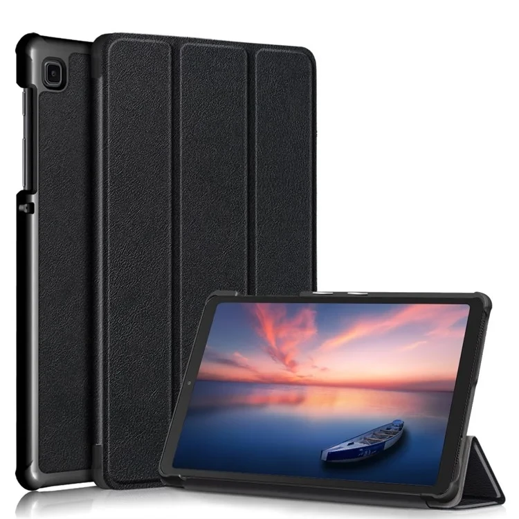 Tri-fold Leather Stand Case for Samsung Galaxy Tab A7 Lite T220/T225 8.7-Inch - Black-Cellmalls