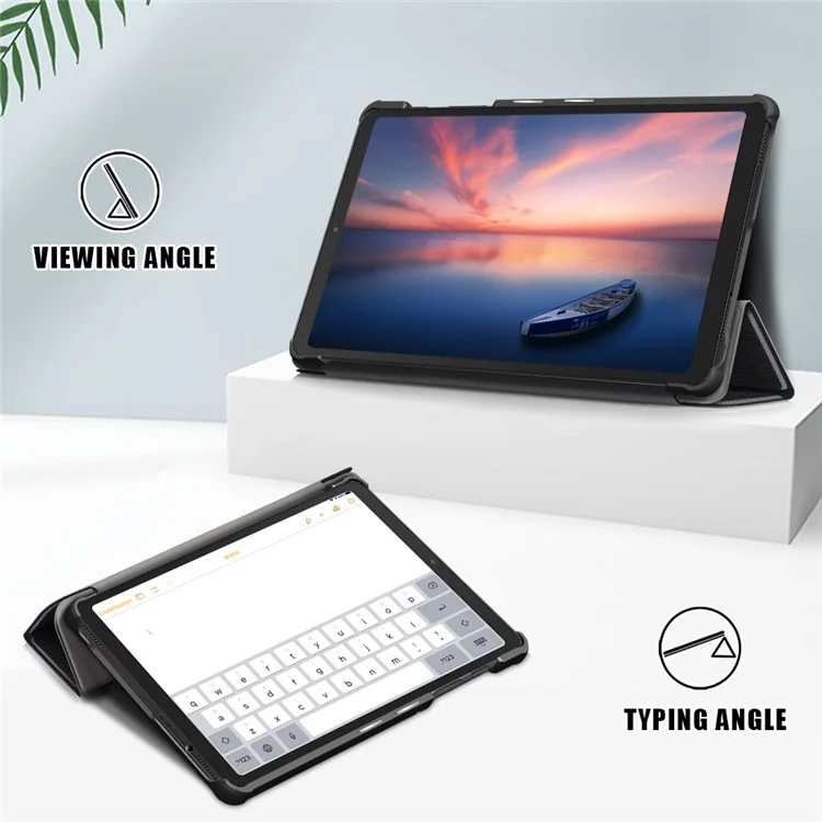 Tri-fold Leather Stand Case for Samsung Galaxy Tab A7 Lite T220/T225 8.7-Inch - Black-Cellmalls