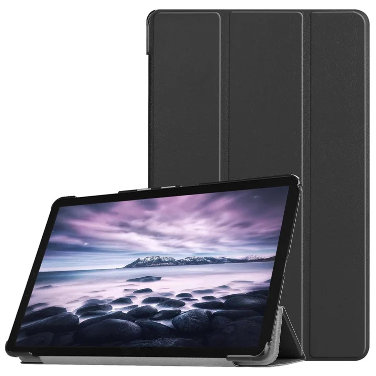 Tri-fold Stand PU Leather Smart Case for Samsung Galaxy Tab A 10.5 T595/T590 - Black-Cellmalls