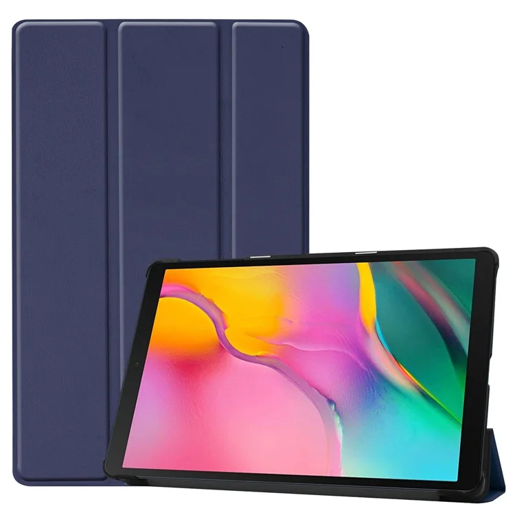 Ultra Lightweight Tri-Fold Stand PU Leather Hard PC Protective Cover for Samsung Galaxy TAB A 10.1 2019 SM-T510 / SM-T515 - Black-Cellmalls