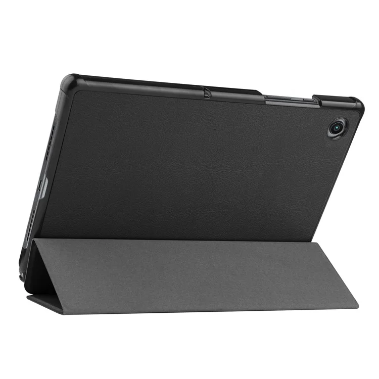 For Samsung Galaxy Tab A8 10.5 (2021) / A8 10.5 (2022) Trifold Stand PU Leather Hard PC Inner Shockproof Protective Tablet Cover - Black-Cellmalls