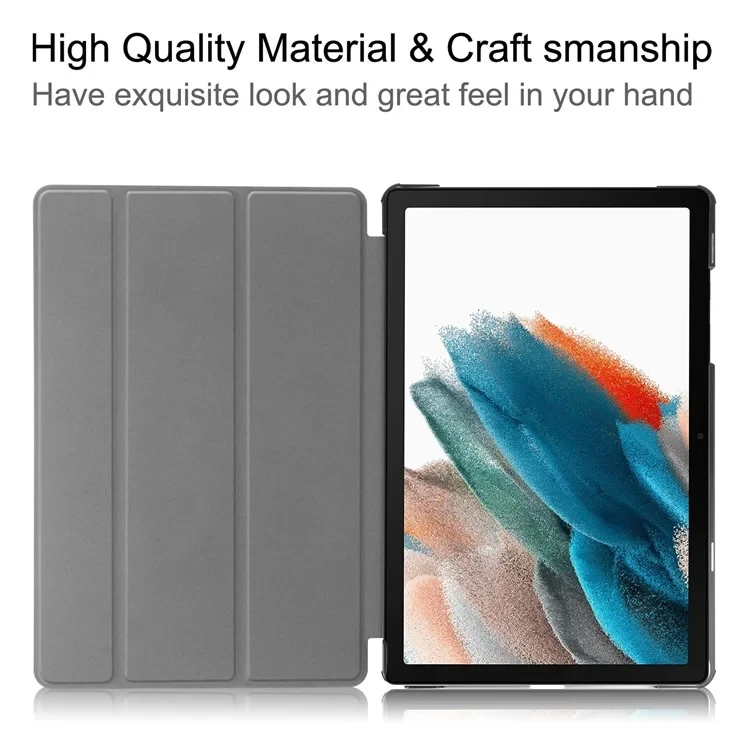 For Samsung Galaxy Tab A9 Tri-fold Stand PU Leather Tablet Case Full Protection Tablet Cover - Black-Cellmalls