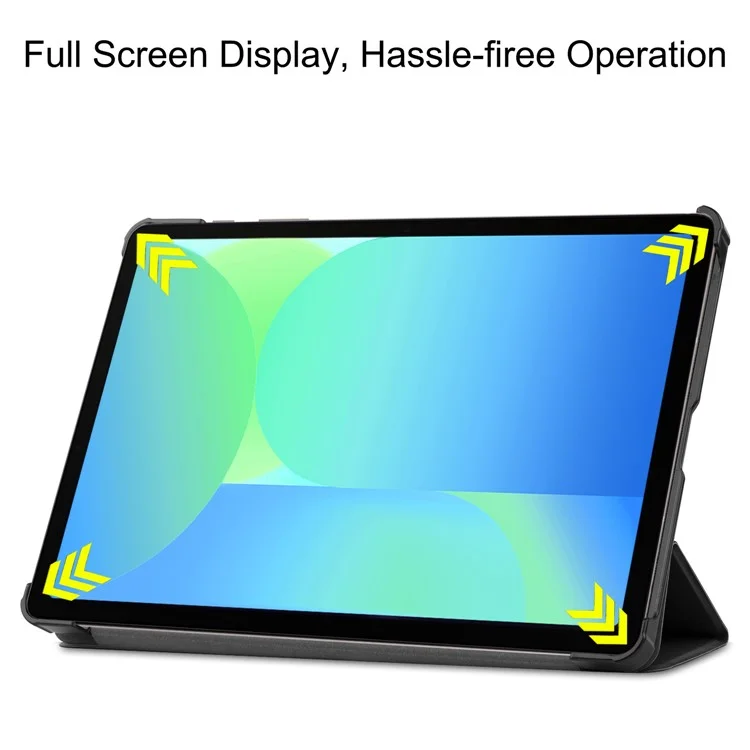 For Samsung Galaxy Tab S10 FE / S9 FE Case Anti-Drop Leather Stand Tablet Cover - Black-Cellmalls