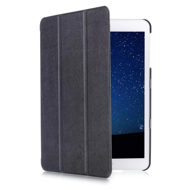 Textured Anti-scratch Tri-fold Stand Smart Leather Tablet Cover for Samsung Galaxy Tab S2 9.7 T810 T815 - Black-Cellmalls