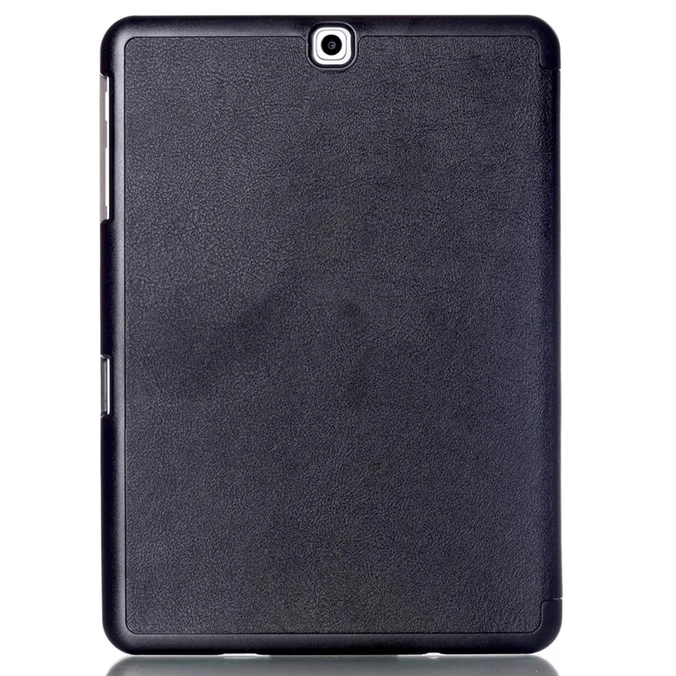 Textured Anti-scratch Tri-fold Stand Smart Leather Tablet Cover for Samsung Galaxy Tab S2 9.7 T810 T815 - Black-Cellmalls