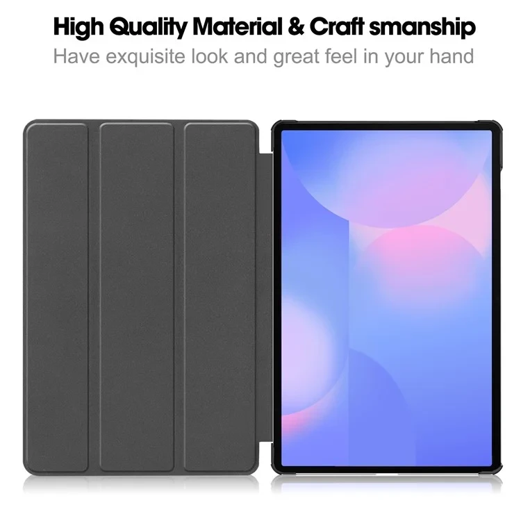 For Samsung Galaxy Tab S10 FE+ Case Anti-Drop Leather Stand Tablet Cover - Black-Cellmalls