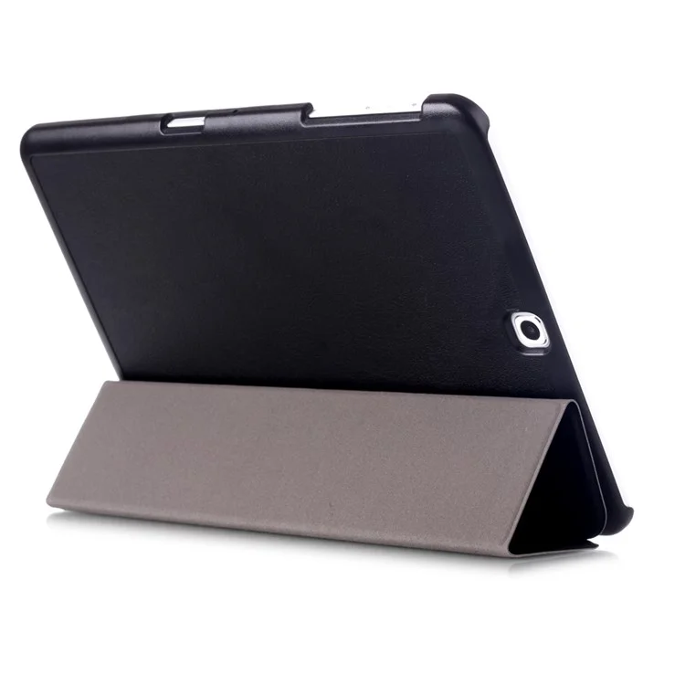 Textured Anti-scratch Tri-fold Stand Smart Leather Tablet Cover for Samsung Galaxy Tab S2 9.7 T810 T815 - Black-Cellmalls