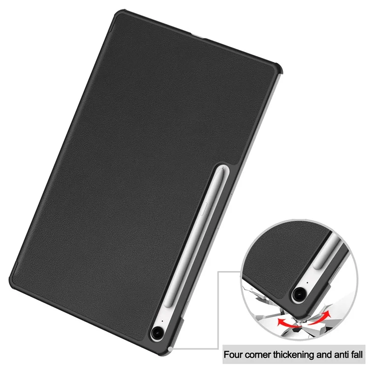 For Samsung Galaxy Tab S10 FE+ Case Anti-Drop Leather Stand Tablet Cover - Black-Cellmalls