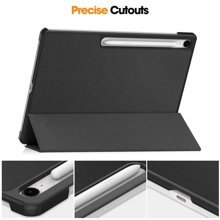 For Samsung Galaxy Tab S10 FE+ Case Anti-Drop Leather Stand Tablet Cover - Black-Cellmalls