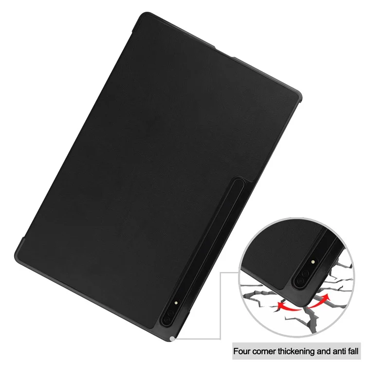 Leather Case for Samsung Galaxy Tab S10 Ultra / Tab S9 Ultra / Tab S8 Ultra Anti-Drop Stand Tablet Cover - Black-Cellmalls