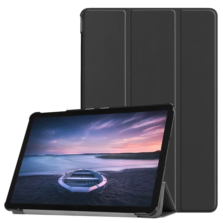 Tri-fold Stand PU Leather Smart Case for Samsung Galaxy Tab S4 10.5 T830/T835 - Black-Cellmalls