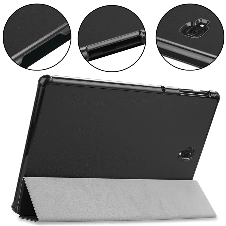 Tri-fold Stand PU Leather Smart Case for Samsung Galaxy Tab S4 10.5 T830/T835 - Black-Cellmalls