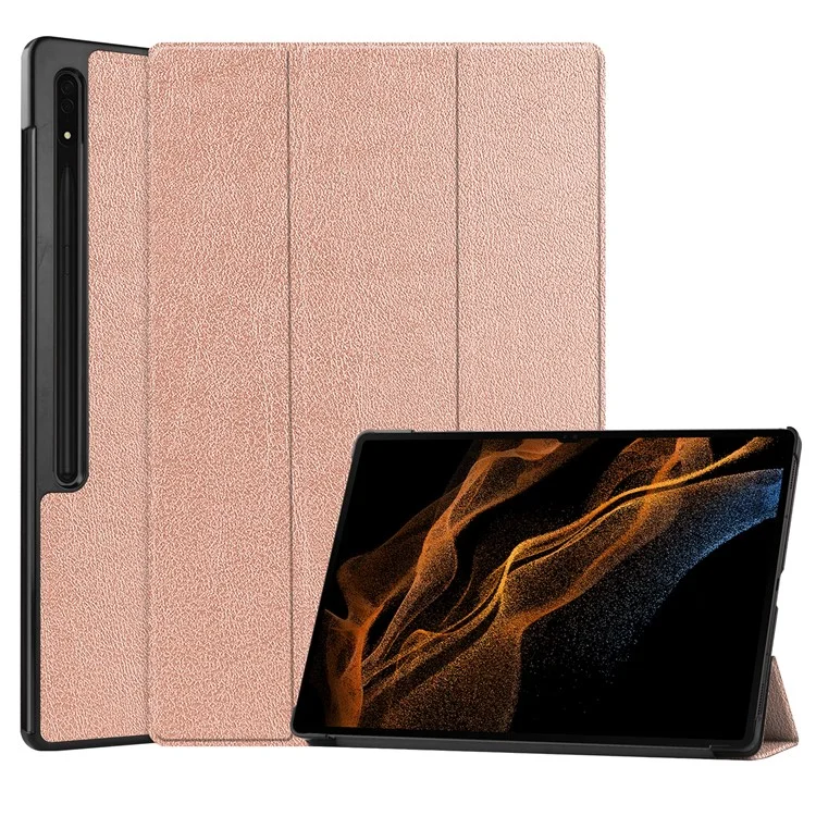 Leather Case for Samsung Galaxy Tab S10 Ultra / Tab S9 Ultra / Tab S8 Ultra Anti-Drop Stand Tablet Cover - Black-Cellmalls