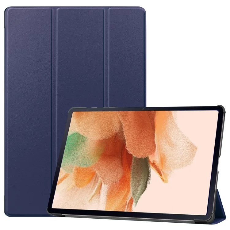 Full Protection Stable Tri-fold Stand Stand Design Leather Case for Samsung Galaxy Tab S7 FE SM-T730/SM-T736 - Rose Gold-Cellmalls